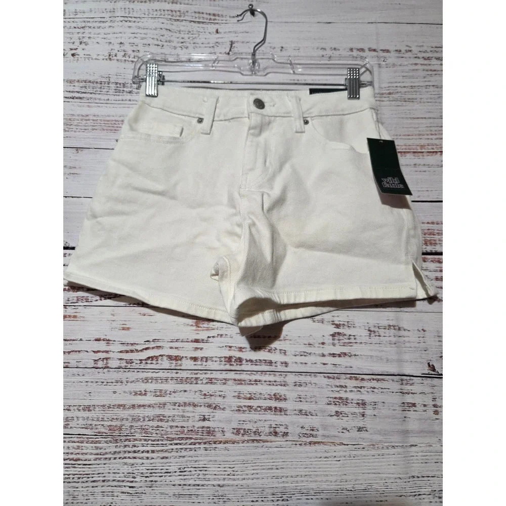Wild Fable Womens White Mid-Rise Midi Denim Shorts Size 2 4in Inseam New